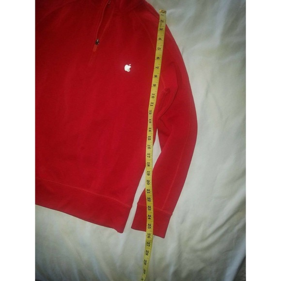 Apple Myrrh Red Quarter 1/4 Zip Pullover Sweater Uniform Size Small - Picture 6 of 8